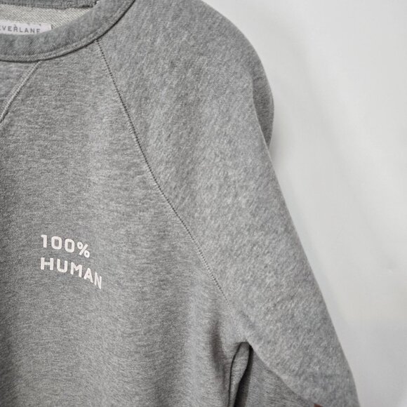 Everlane Gray 100% Human Crewneck Sweatshirt Small Graphic Women's Size Medium - Picture 4 of 10